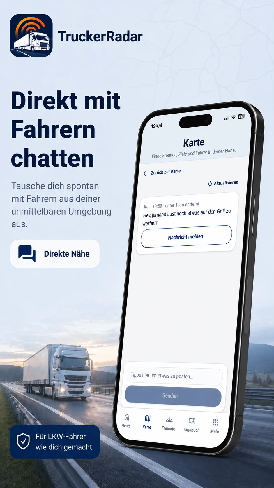 Standortchat in TruckerRadar